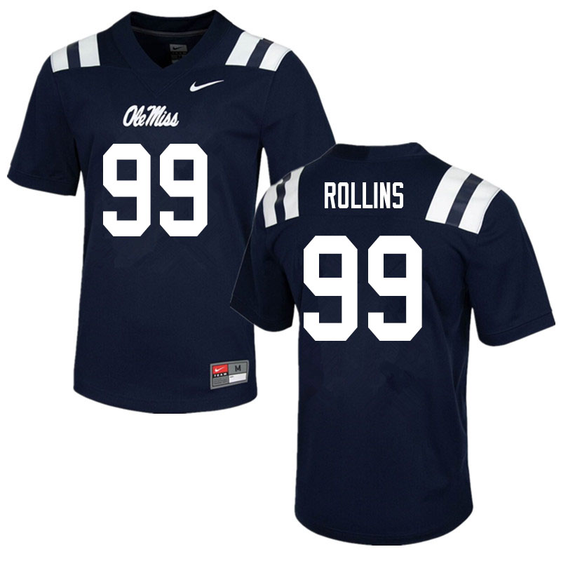 DeSanto Rollins Ole Miss Rebels NCAA Men's Navy #99 Stitched Limited College Football Jersey RHT8358MW